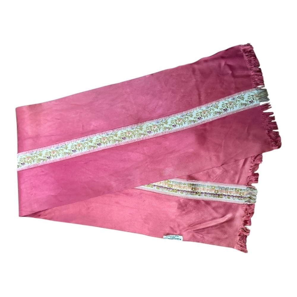 M. Guillemin & Cie of Paris Pink Silk Short Scarf/ Shawl 50s Vintage Floral